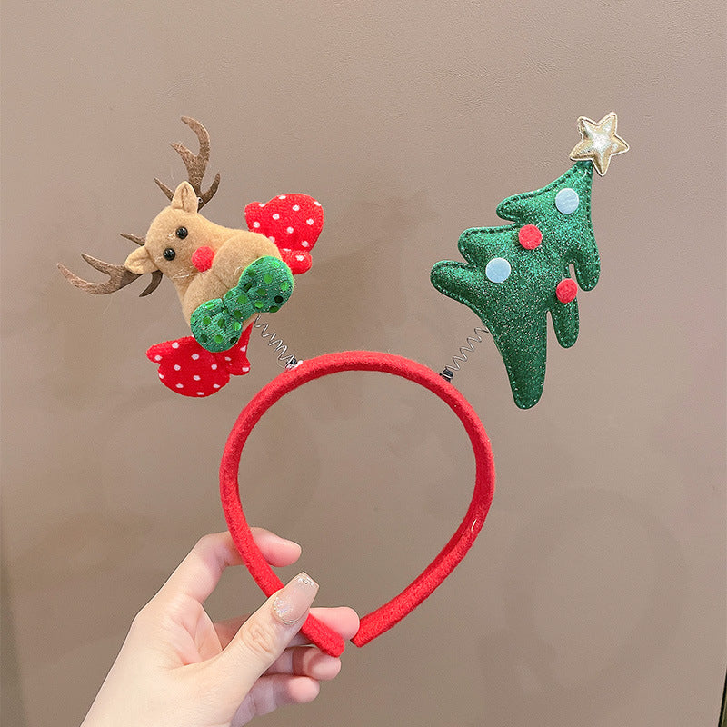 Children's Christmas cute funny style Christmas tree elastic shaking headband