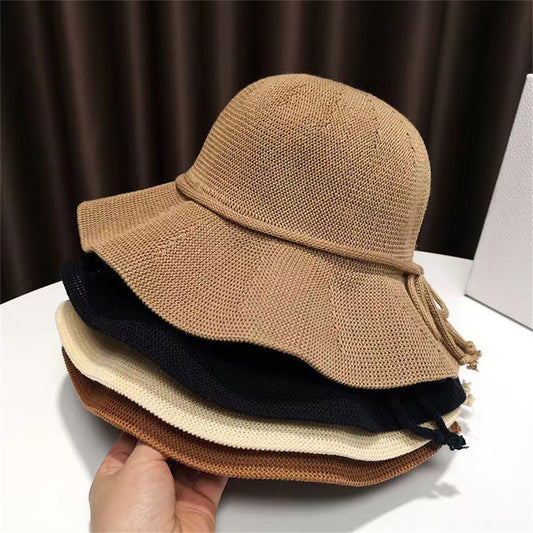 Women's summer daily outing washable folding hat women's large brim sun protection bucket hat