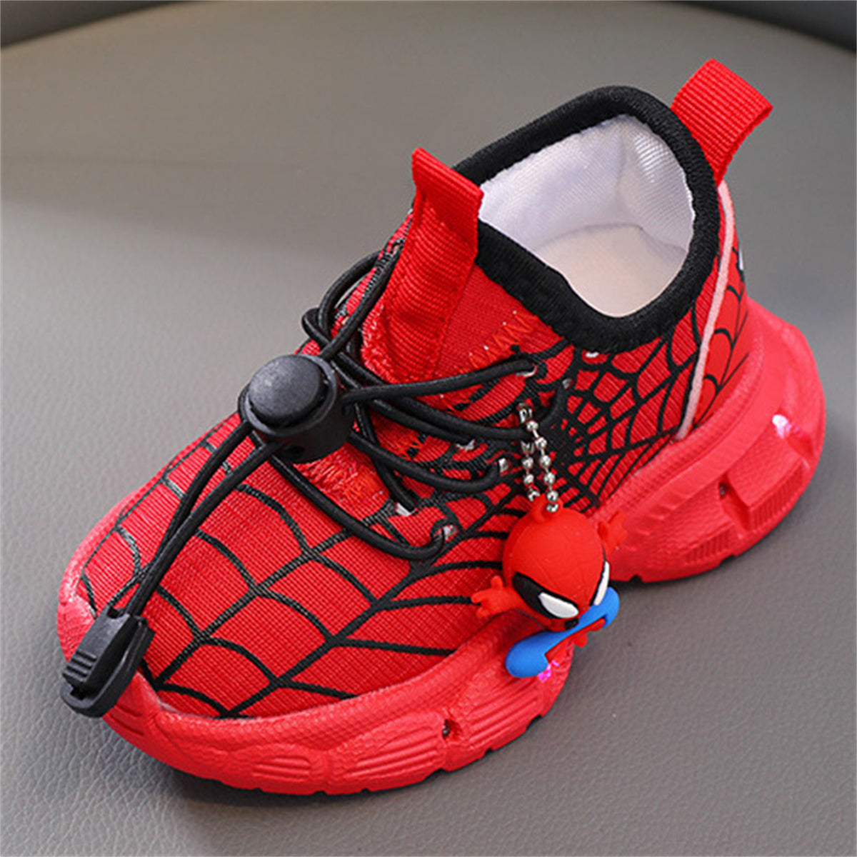 Children's mesh spider web LED light-up sports shoes