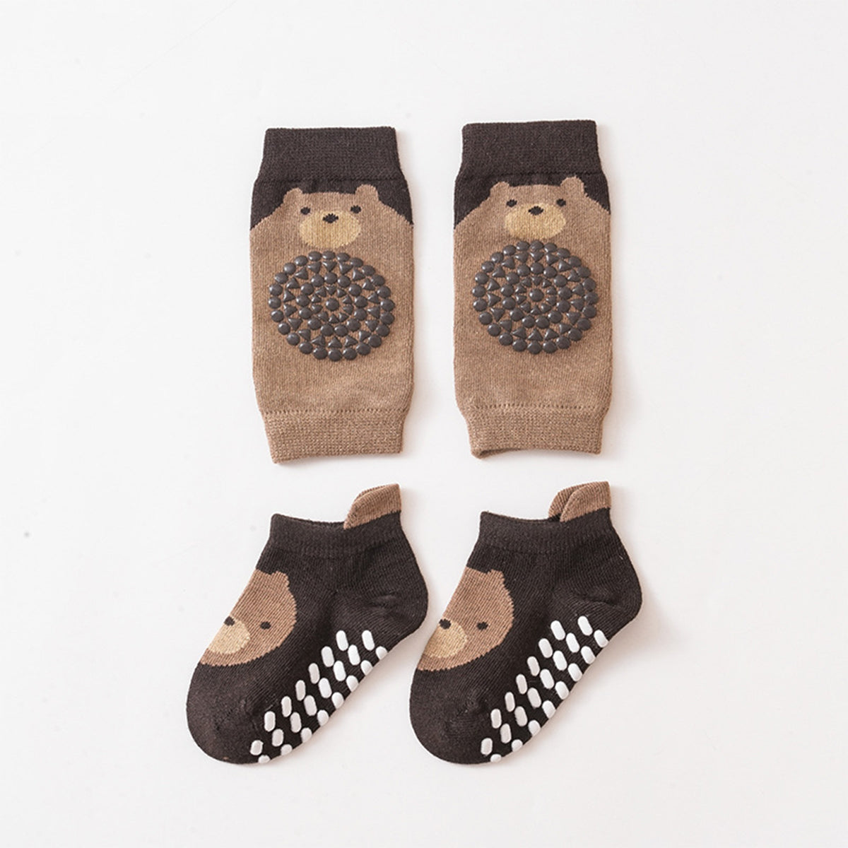 Children's cartoon animal dotted anti-slip knee socks set