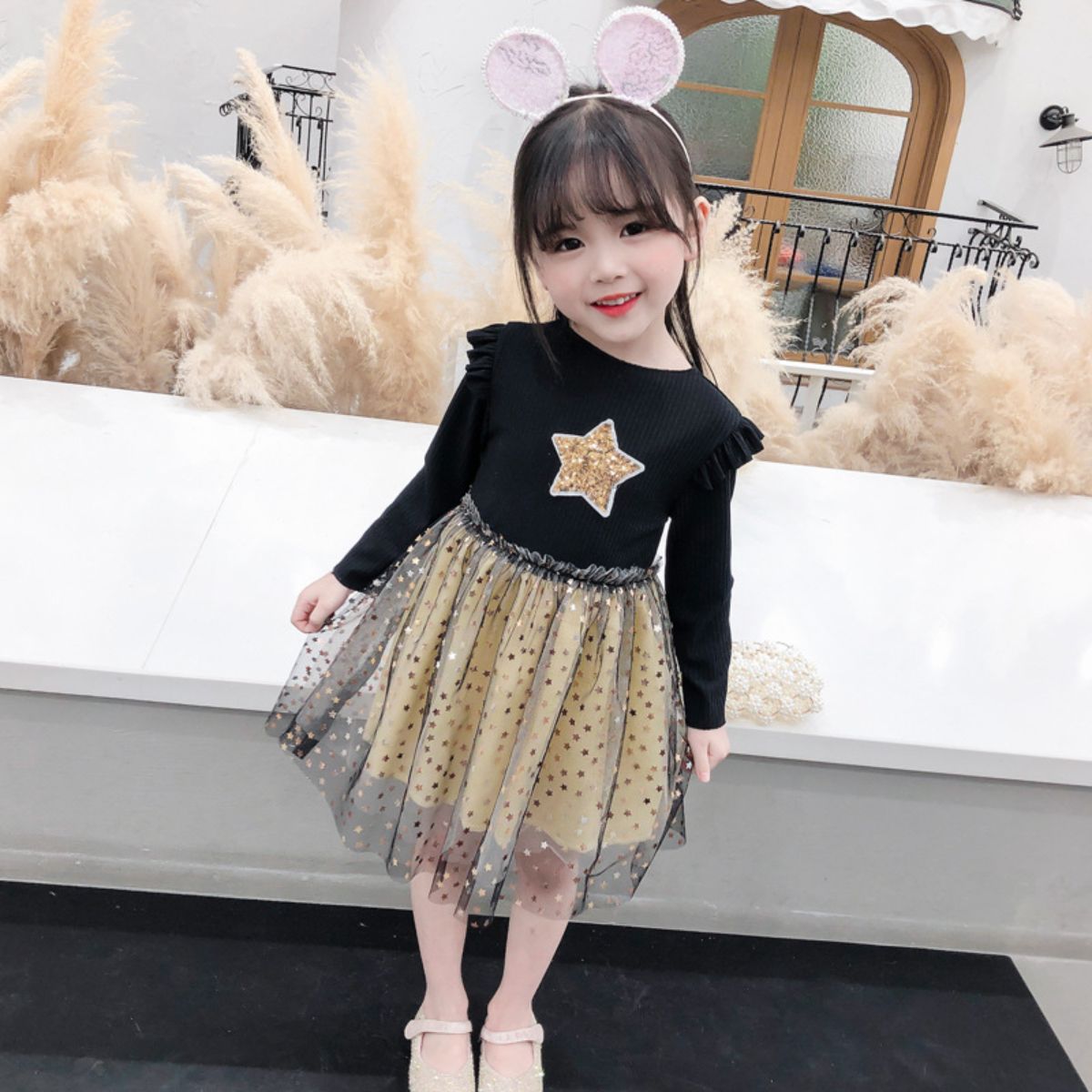 Girls dress new style little girl baby autumn dress princess dress children spring and autumn long-sleeved skirt