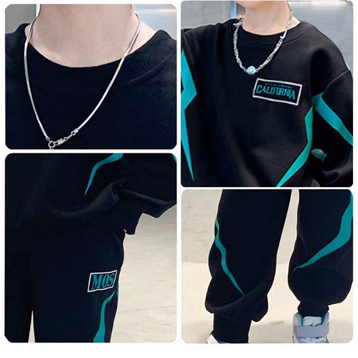 Boys' fashionable versatile sweatshirt long-sleeved two-piece sports suit