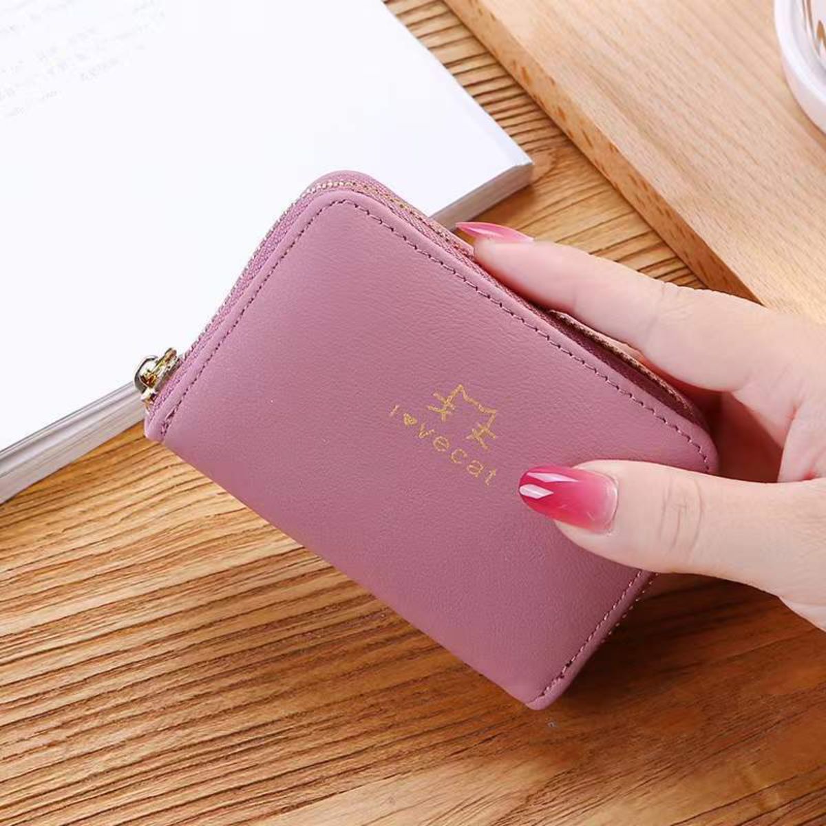 Card holder new simple fashion card holder women zipper men and women card holder driver's license bag credit card wallet