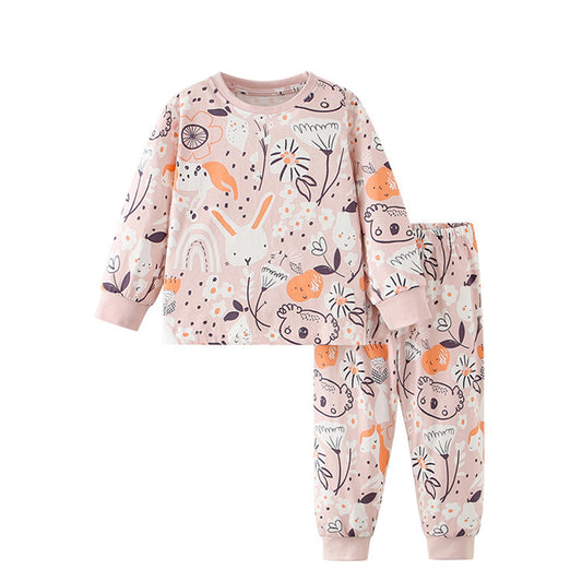 Cartoon bunny print home wear cotton suit