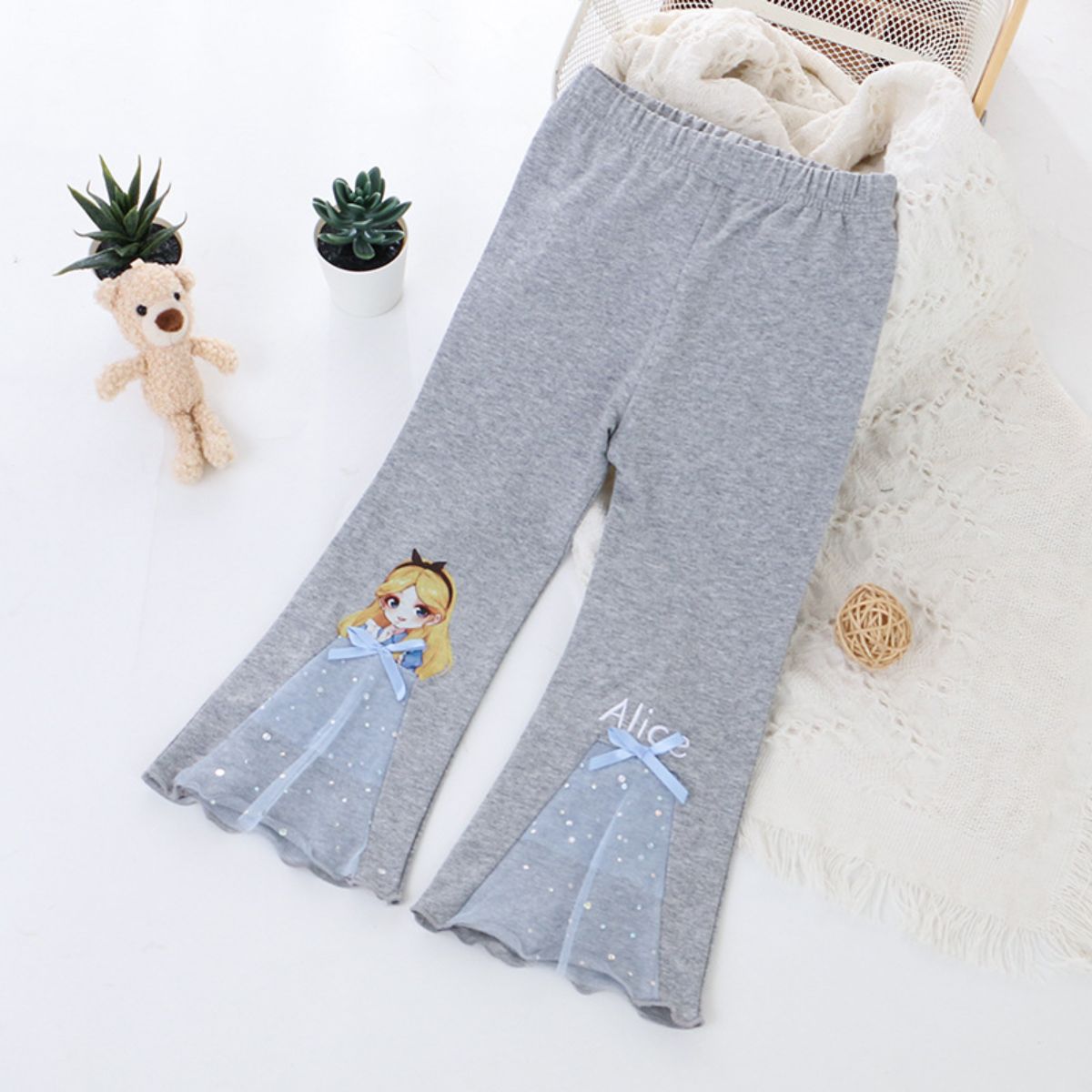 Spring girls bell bottom pants Spring and autumn new children's outerwear pants little girls all-match trousers