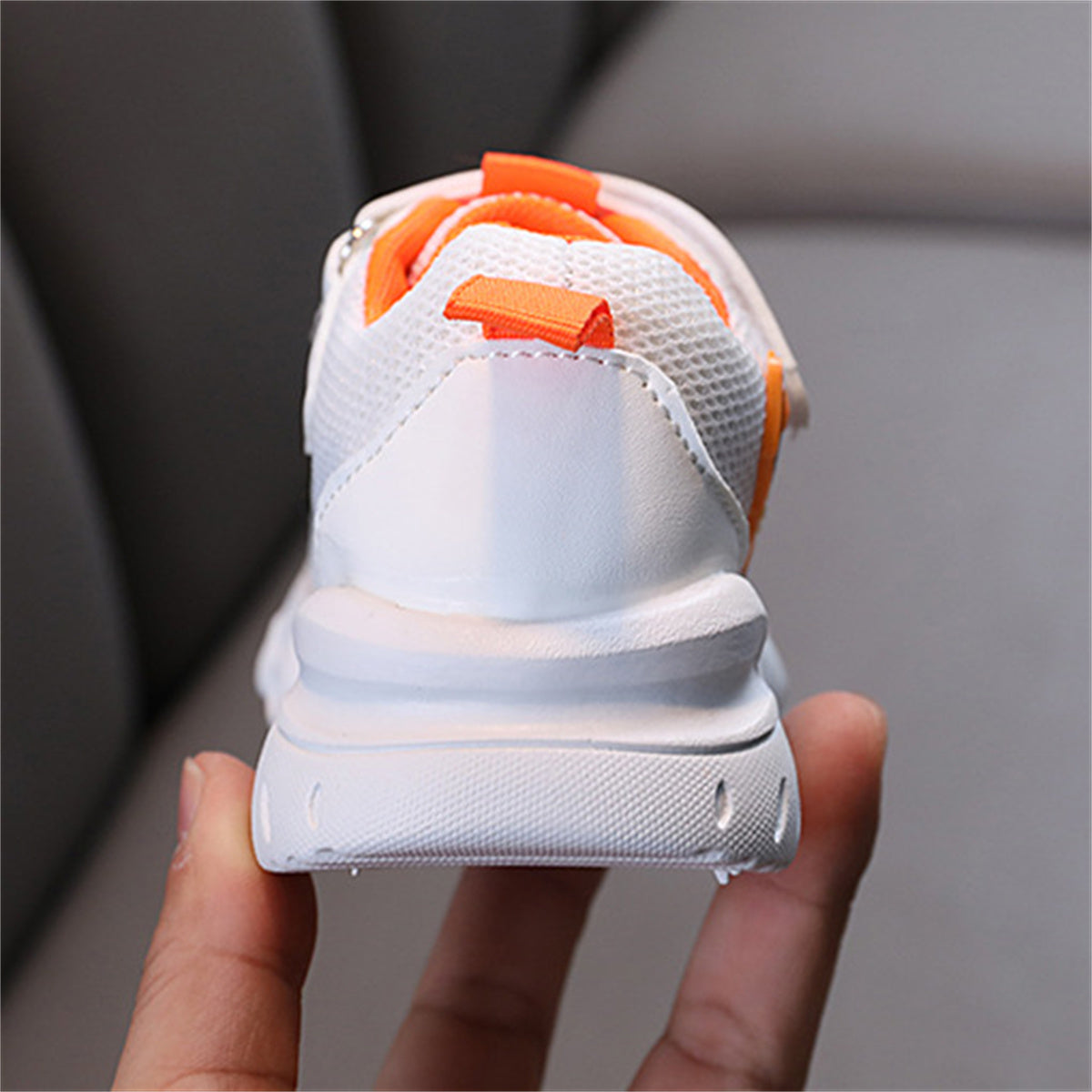 Children's and boys' spring and autumn cute dinosaur baby luminous LED Velcro breathable sports shoes