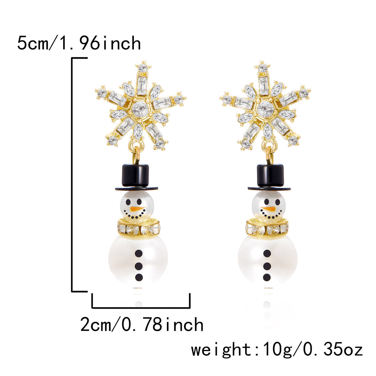 Women's Christmas Exquisite Christmas Snowman Pendant Earrings