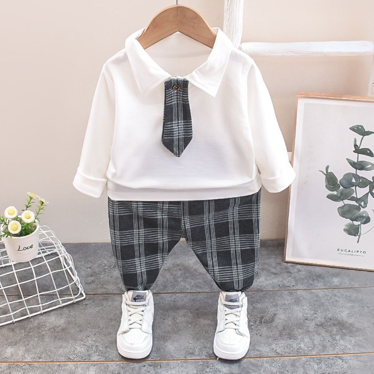 Baby boy autumn suit children's new style girls spring and autumn boys sports three-piece suit