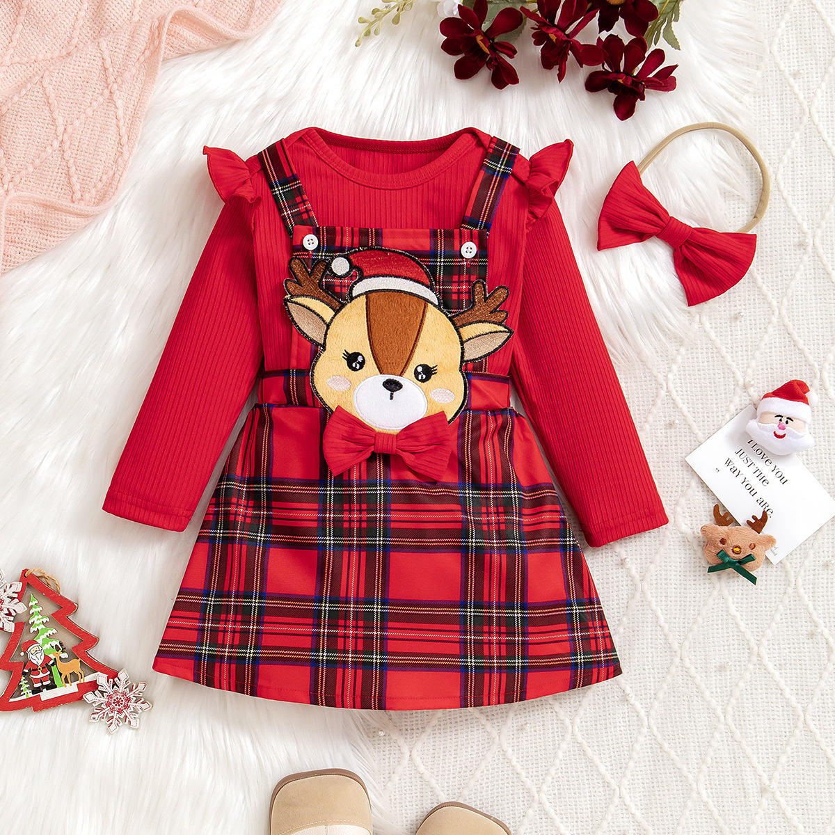 Baby girl clothes Christmas style baby clothes dress suit