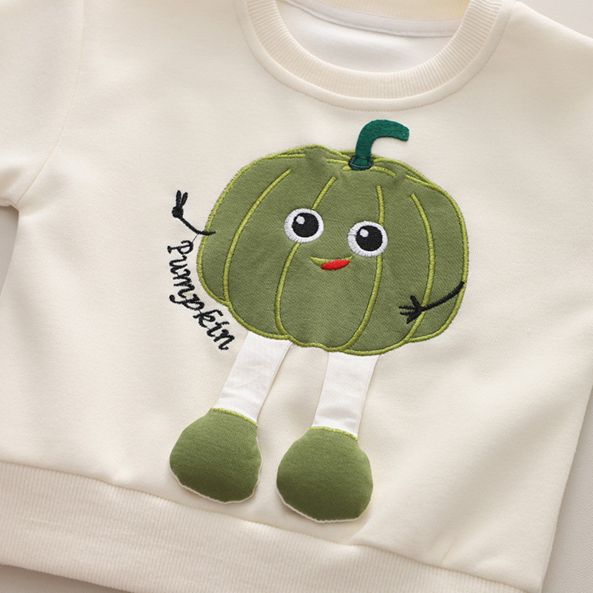 Boys' new style cartoon pumpkin children's clothes spring and autumn fashionable all-match sweater two-piece warm children's clothing