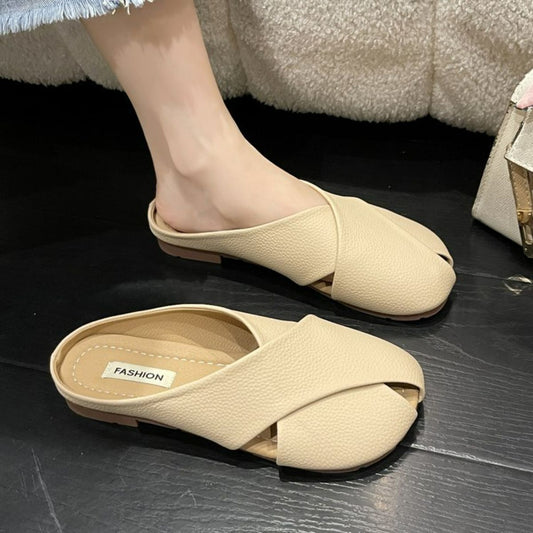 Baotou half slippers for women summer outdoor wear new style pregnant women soft bottom sandals