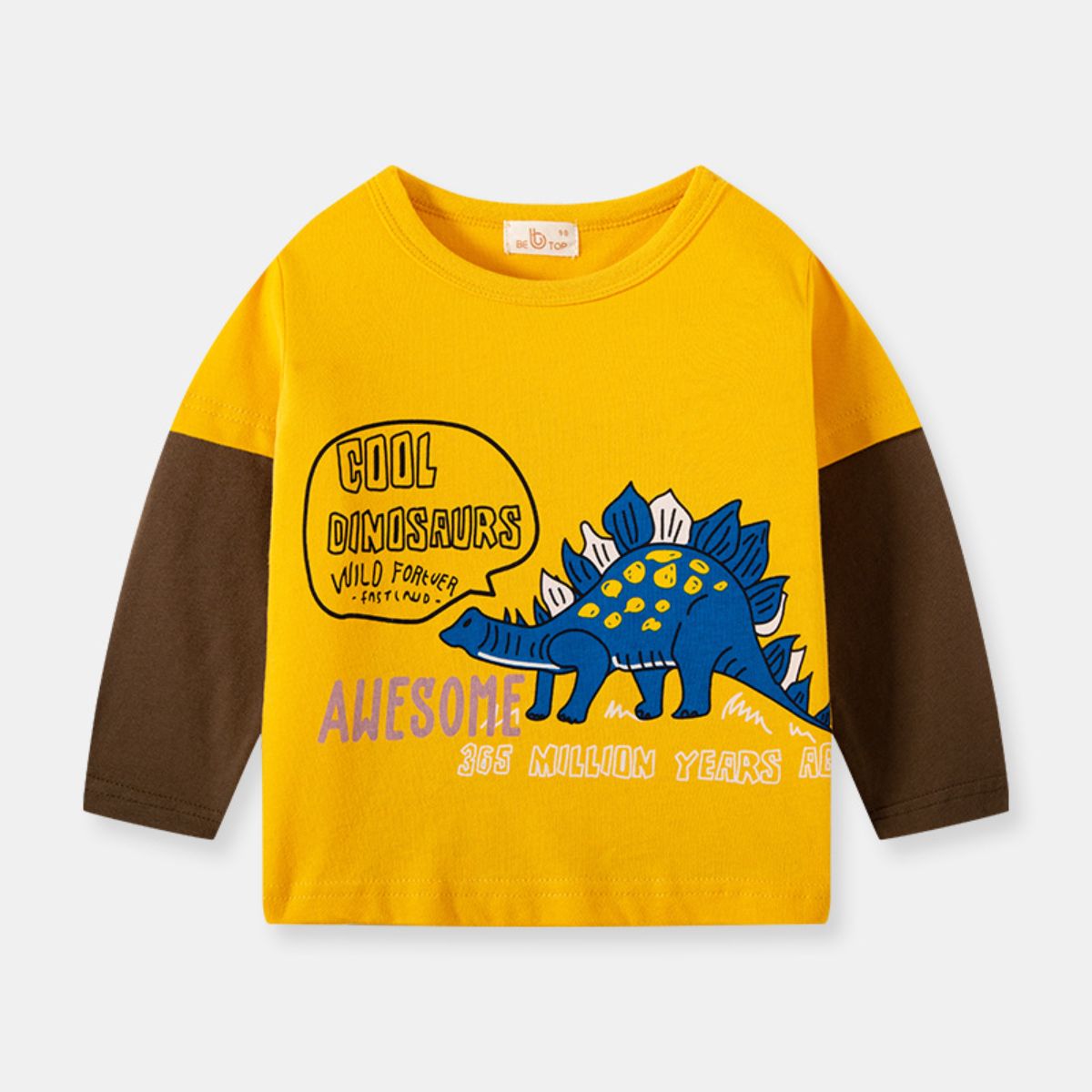 Children's Fall Dinosaur Sleeve T-Shirt