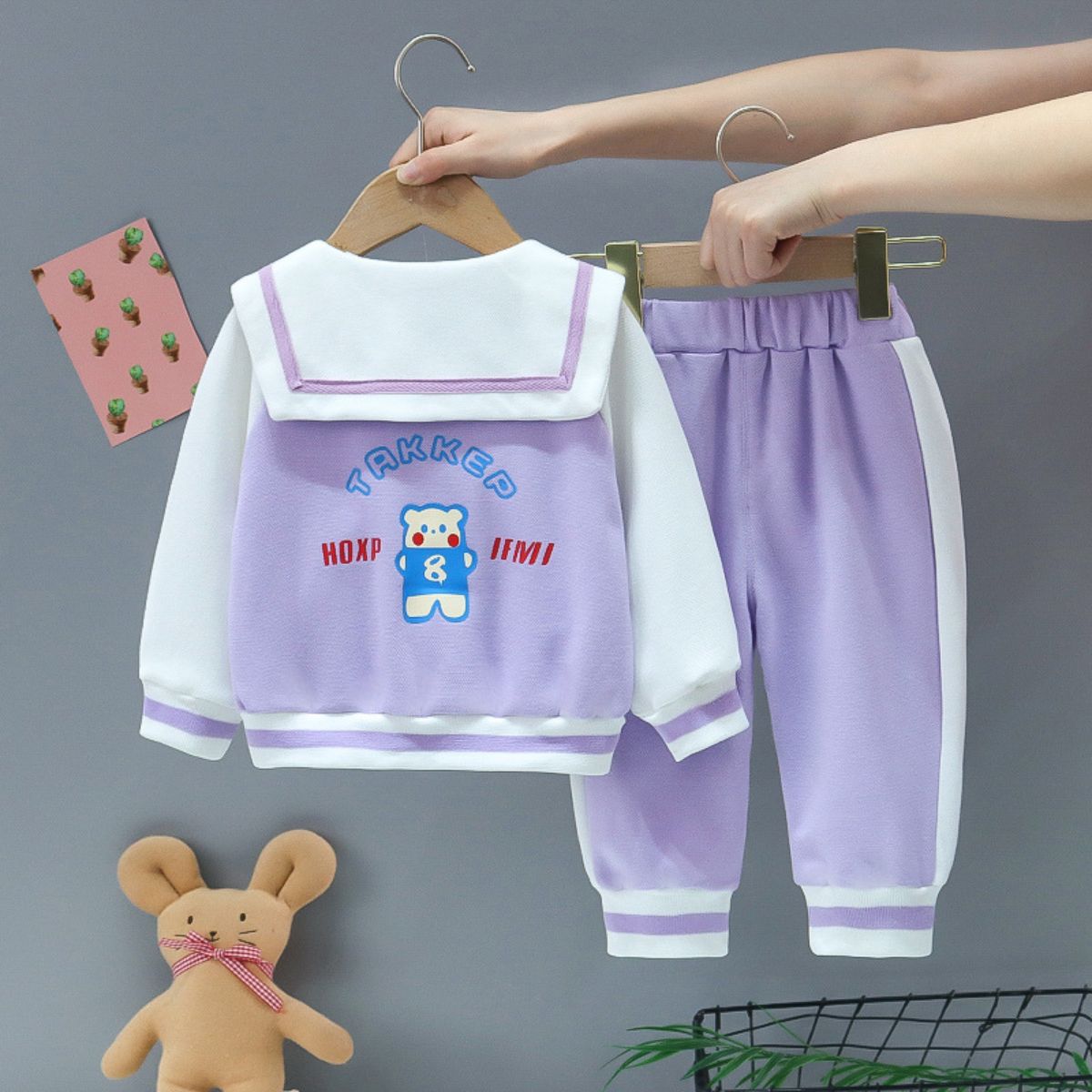 New style girls spring and autumn suit cardigan two-piece suit baby girl spring casual children's jacket