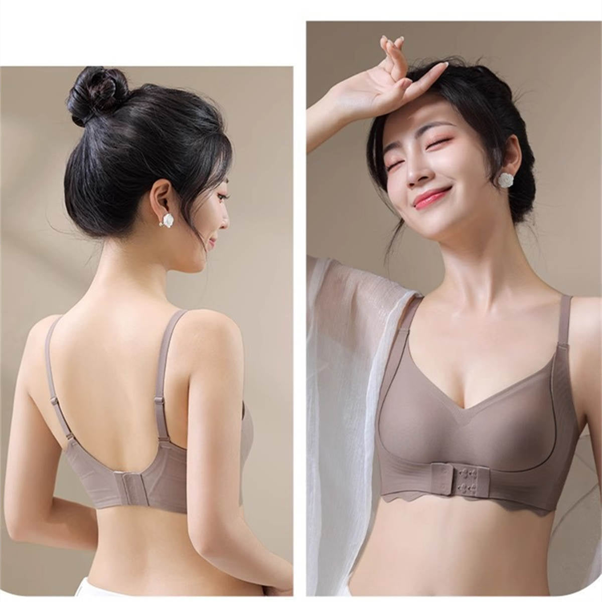 Front clasp bra for women with small chest and large breasts