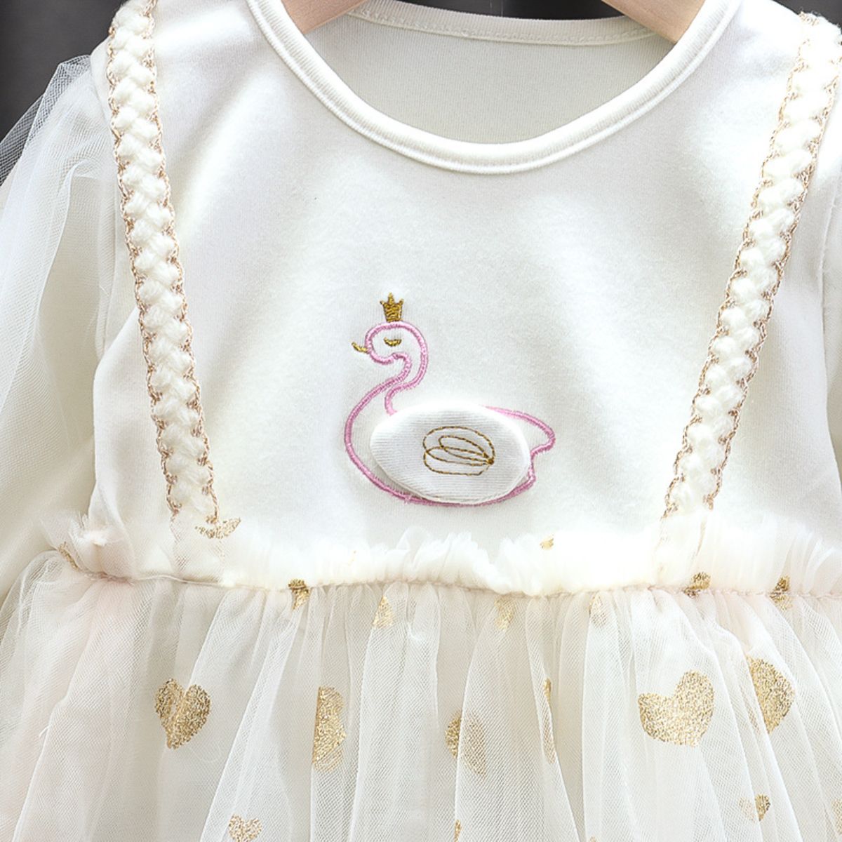 New style princess dress for baby girls in spring and autumn, long-sleeved children's dress for baby girls, mesh skirt