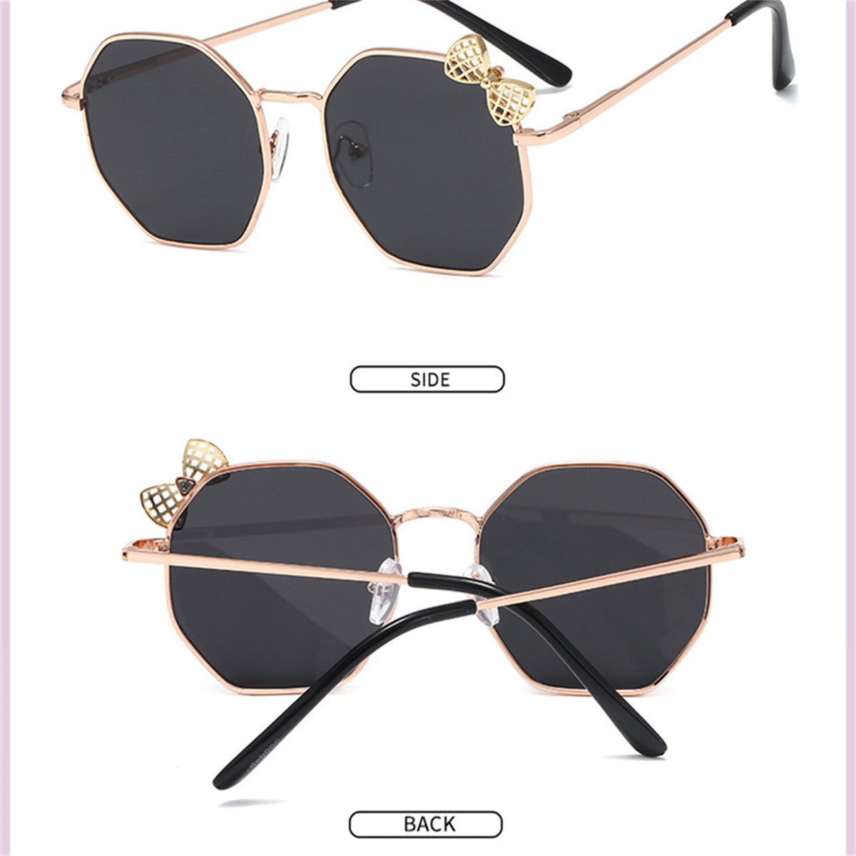 Children's Fashion Bow Irregular Metal Sunglasses