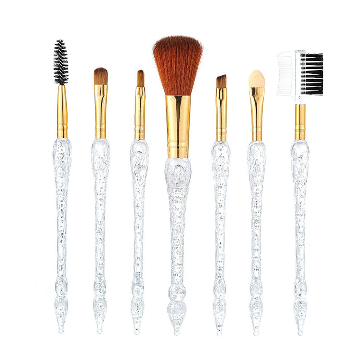 Glitter makeup brush set 7 pieces small waist eye shadow makeup brush