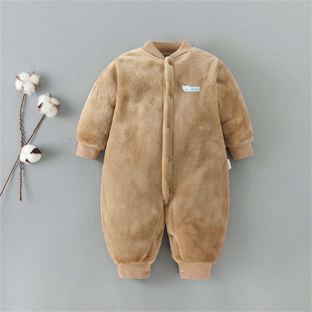 Baby spring autumn winter thickened flannel warm jumpsuit