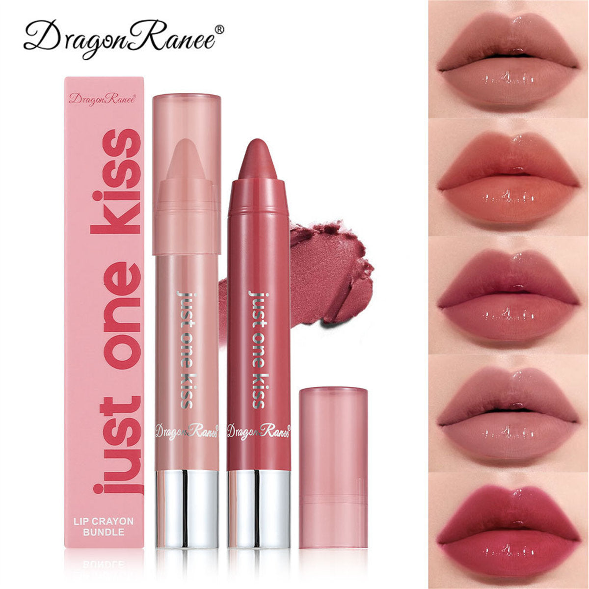 Moisturizing lipstick pink series nude bean paste color lip liner lipstick