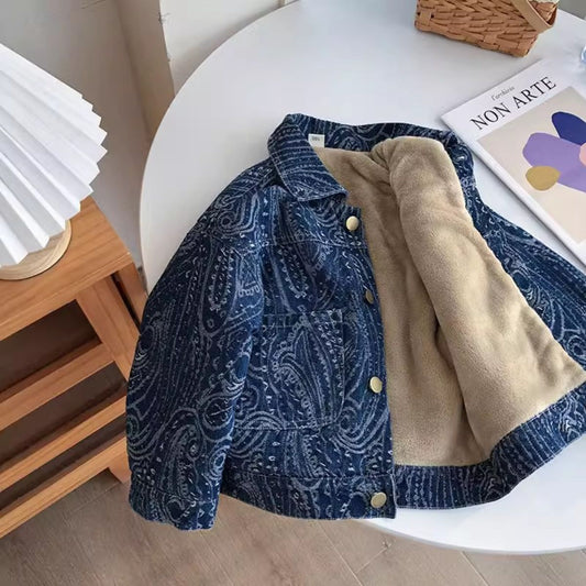 Boys' denim fleece jacket