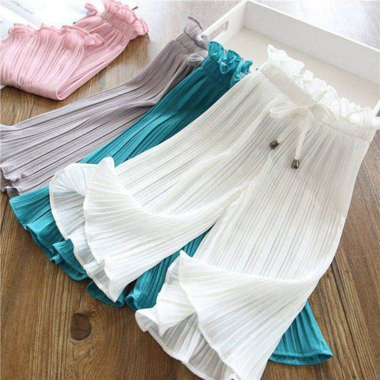 Girls wide-leg pants new children's clothing girls nine-point anti-mosquito pants little girl pants summer casual leggings