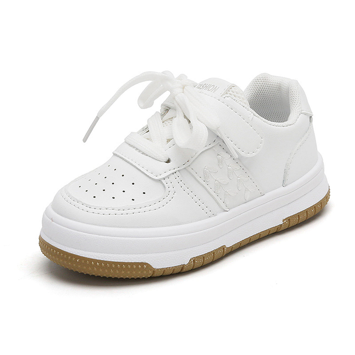 Children's and boys' white shoes, wheat ear style, non-slip, lightweight and casual low-top sneakers