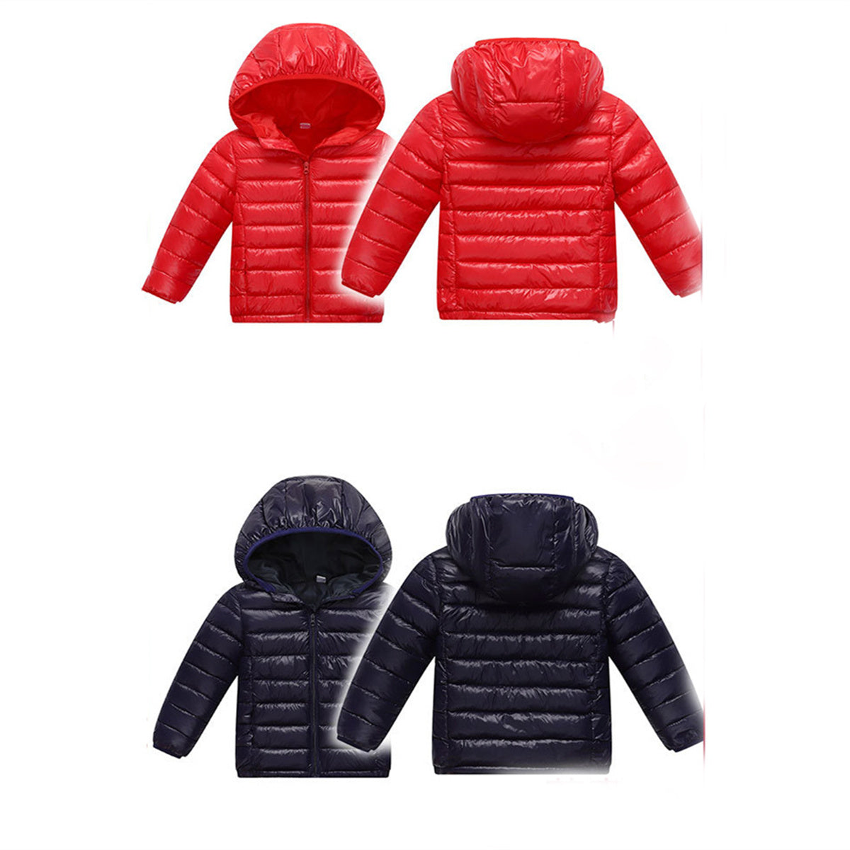 Solid color light-weight warm cotton jacket for middle and large children