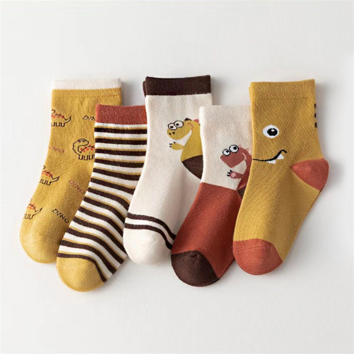 Children's 5-piece dinosaur socks set