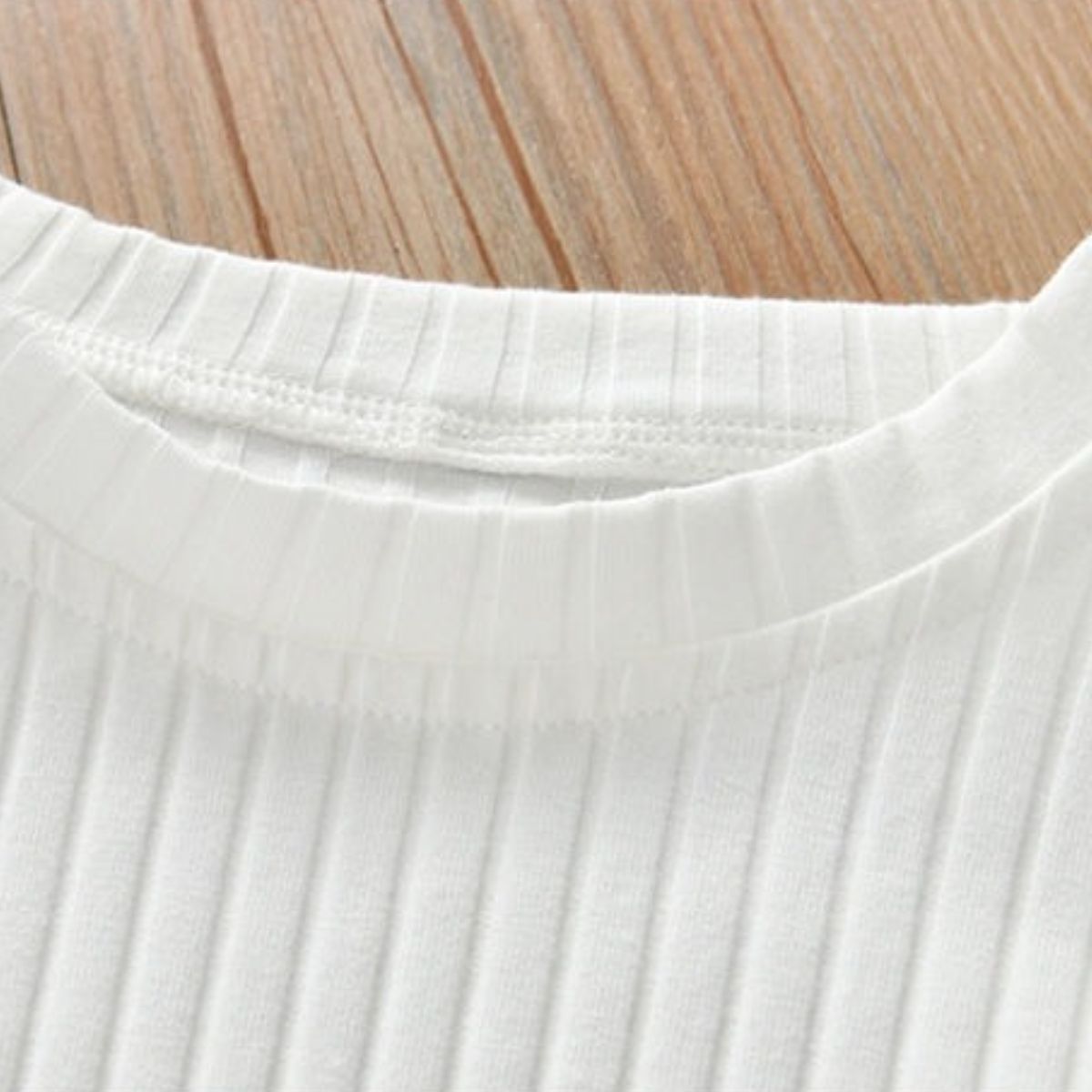 Girls' bottoming shirt new style children's puff sleeves ribbed long-sleeved T-shirt outer wear baby casual top