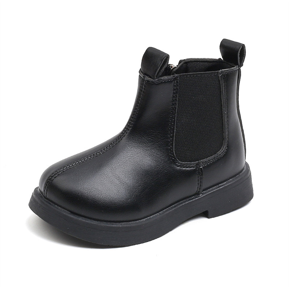 Solid color warm and fashionable all-match low-top Martin boots for little girls