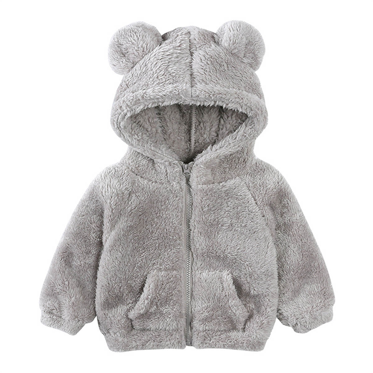 Boys and girls lambskin thickened coat children's stylish warm hooded fur sweater