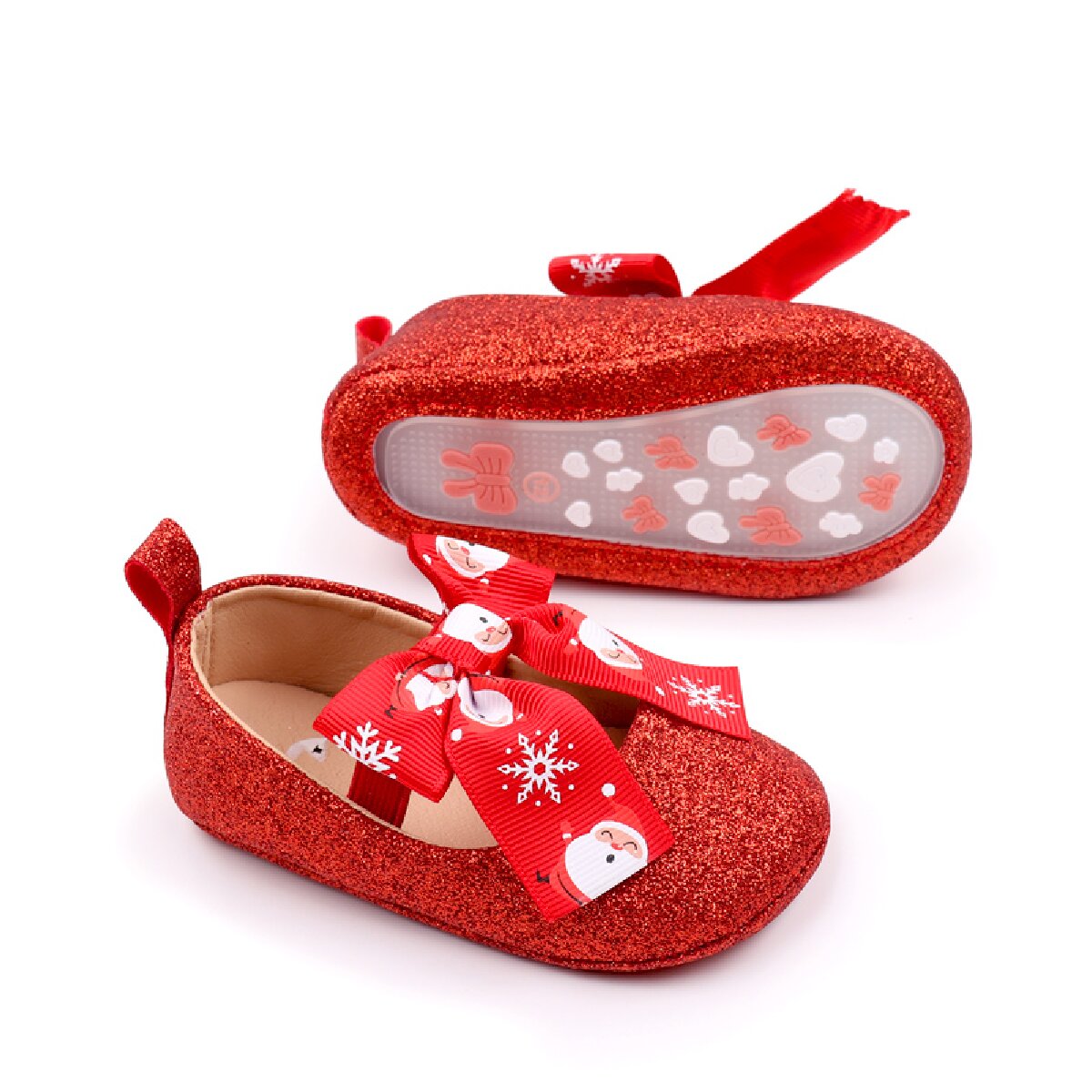 Baby toddler shoes bow princess shoes Christmas soft sole baby shoes baby shoes