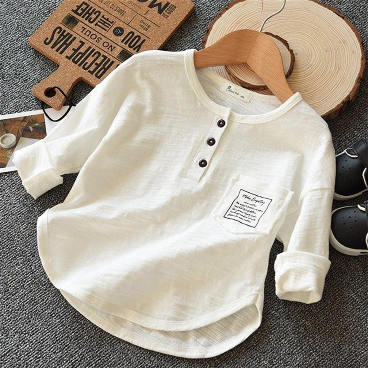 Pure cotton long-sleeved T-shirt children's base shirt middle and large children's autumn clothing tops