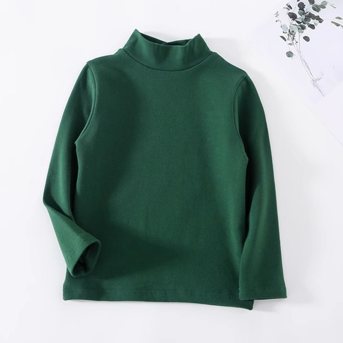 Girls autumn and winter velvet bottoming shirt children's half turtleneck long-sleeved T-shirt