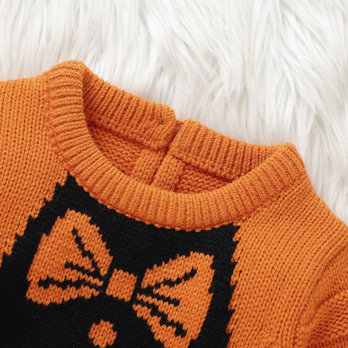 Infant and Toddler Knitted Halloween Romper