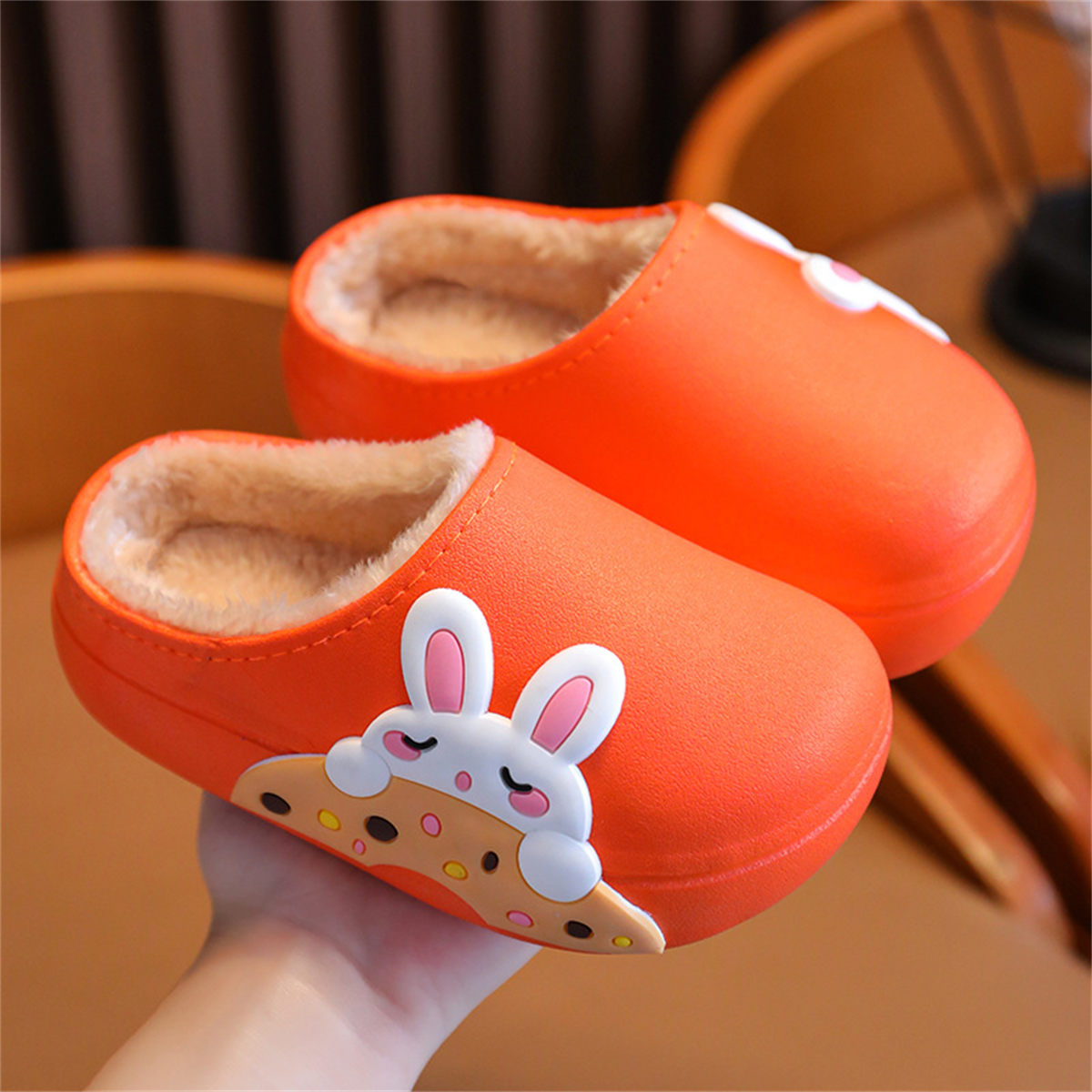 Winter cartoon pattern cute style indoor warm cotton slippers for boys and girls