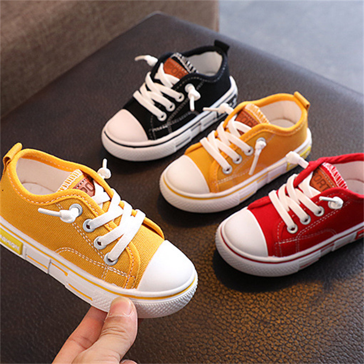 Children's and boys' spring and autumn simple casual non-slip lightweight low-top canvas shoes