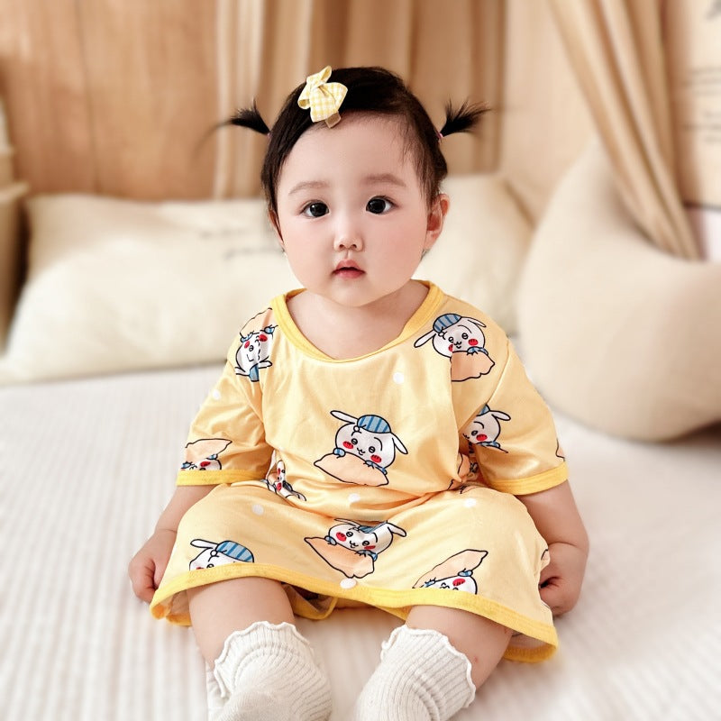 Summer cartoon children baby one-piece pajamas home clothes