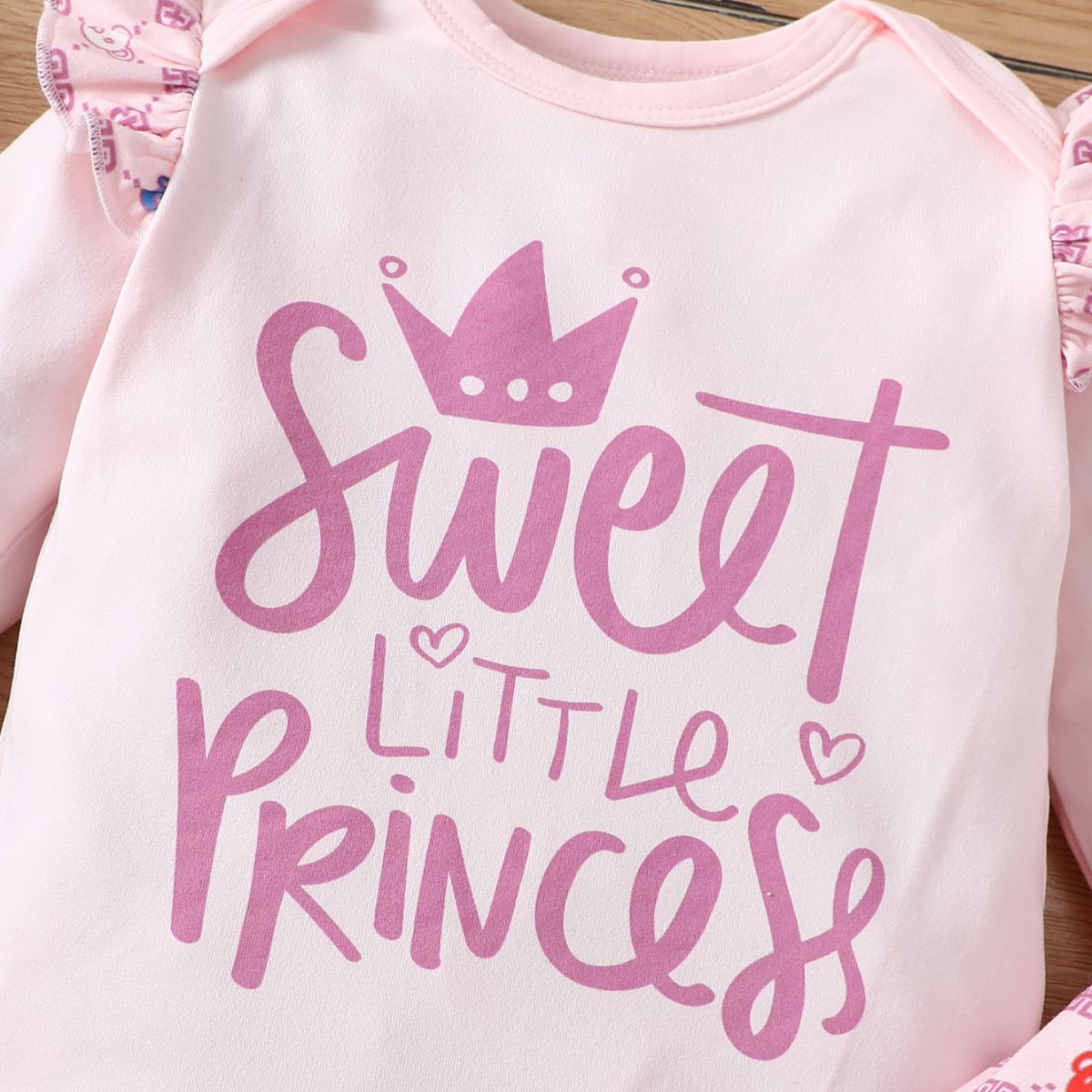 Baby girl's pink sweet little princess romper suit