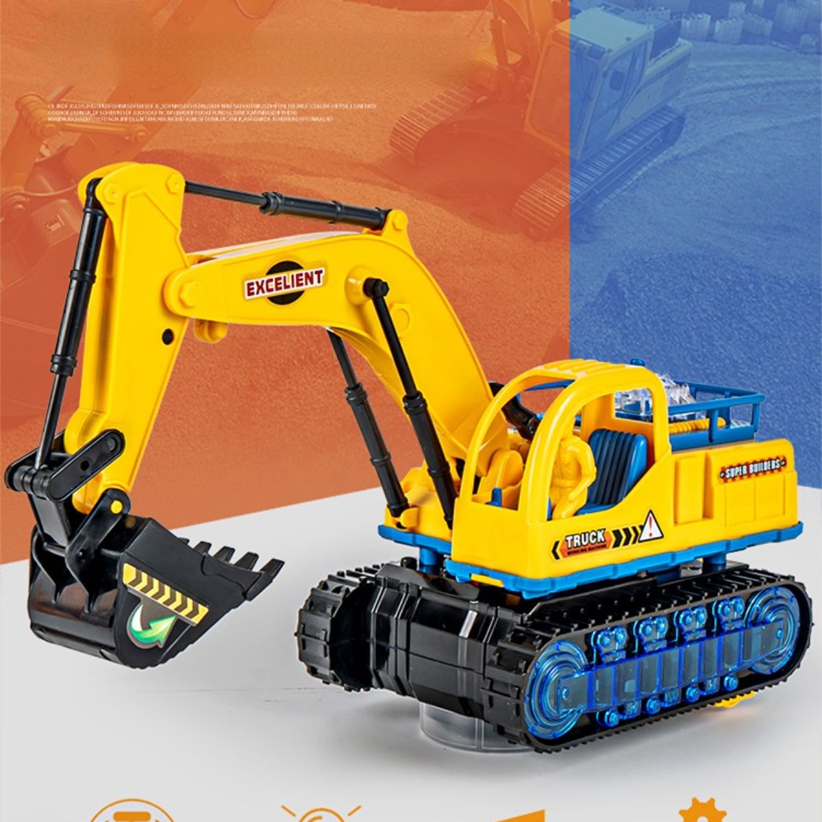 Electric sound and light engineering excavator toy