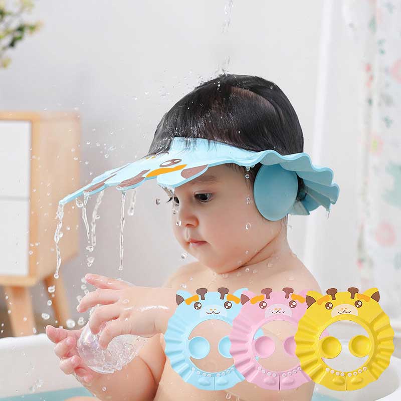 Deer Pattern Baby Cute Adjustable Hydrophobic Shampoo Caps