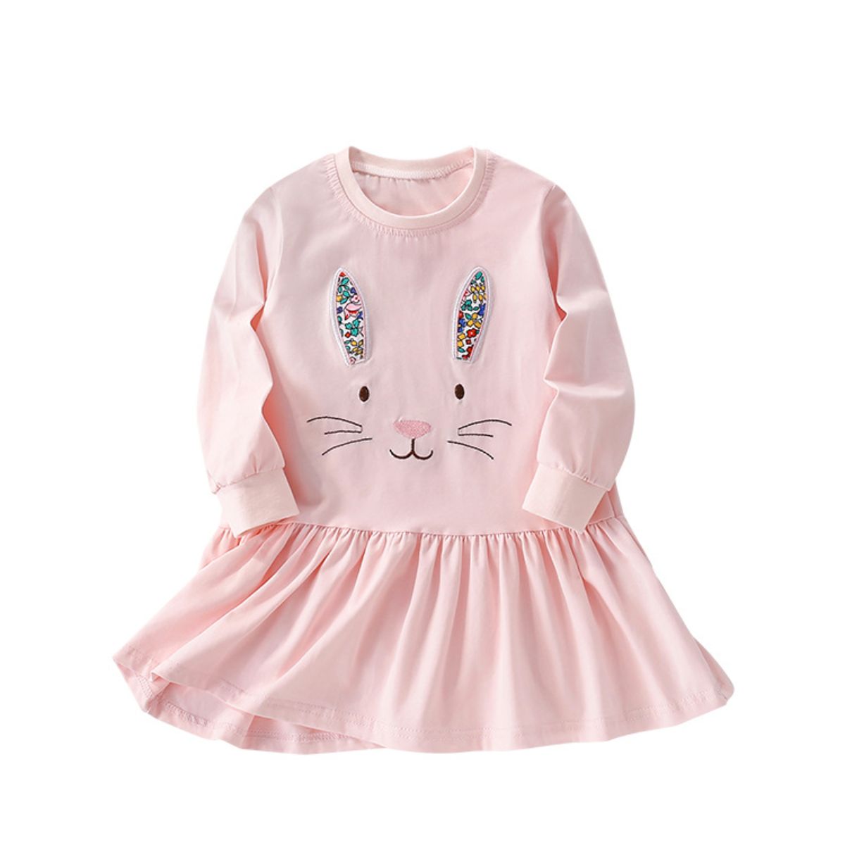 Girls dress autumn and winter new small and medium children round neck long sleeve pullover children princess dress