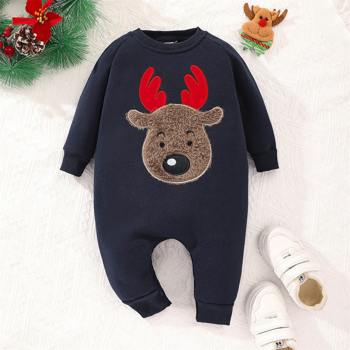 Christmas Baby Elk Winter Romper