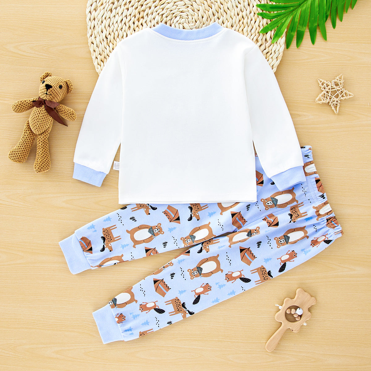 Boys cute bear pure cotton home clothes