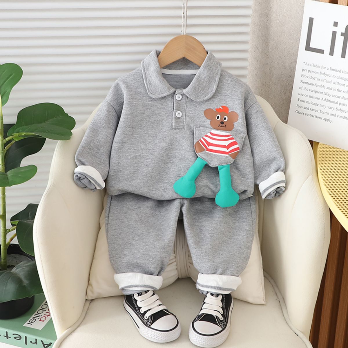 Boys autumn casual suit new style baby spring and autumn infant children sweater Polo shirt two-piece suit trendy