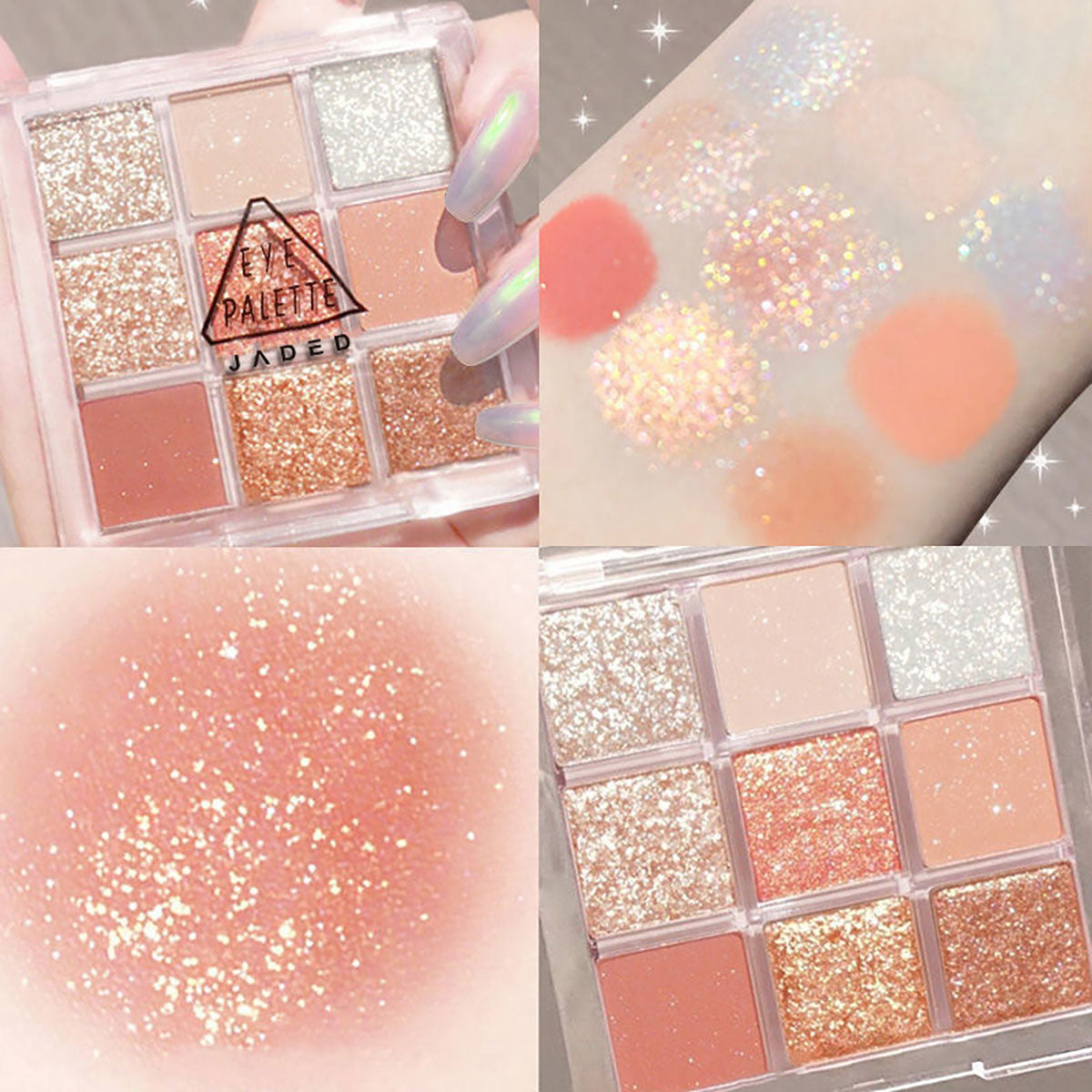 Nine-color eyeshadow palette orange brown earth color glitter pearl eyeshadow