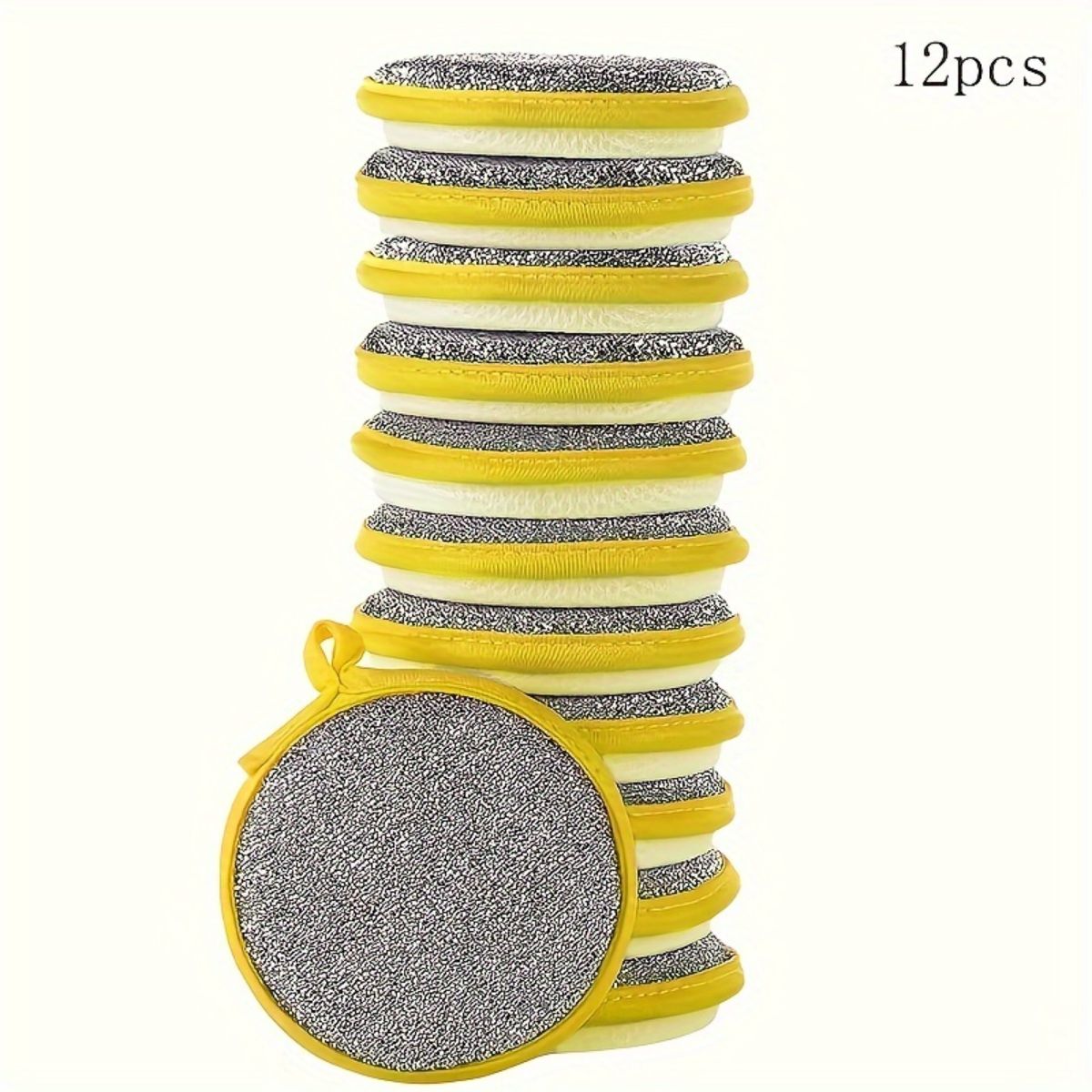 Round kitchen sponge dishwashing scouring pad 12 pieces