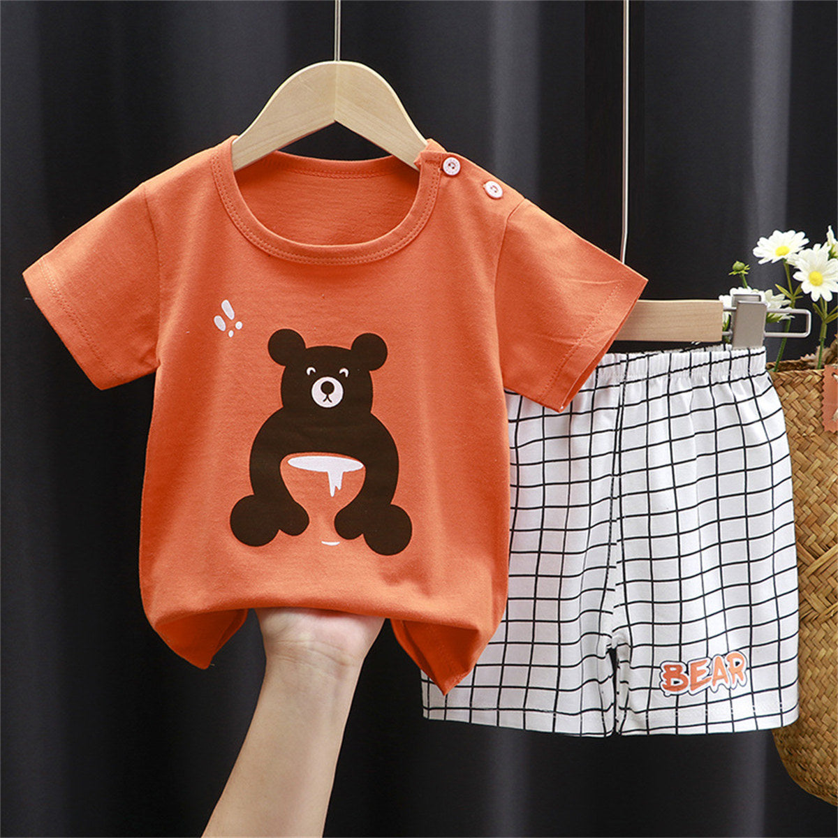 Boys' short-sleeved cartoon pattern home wear suit