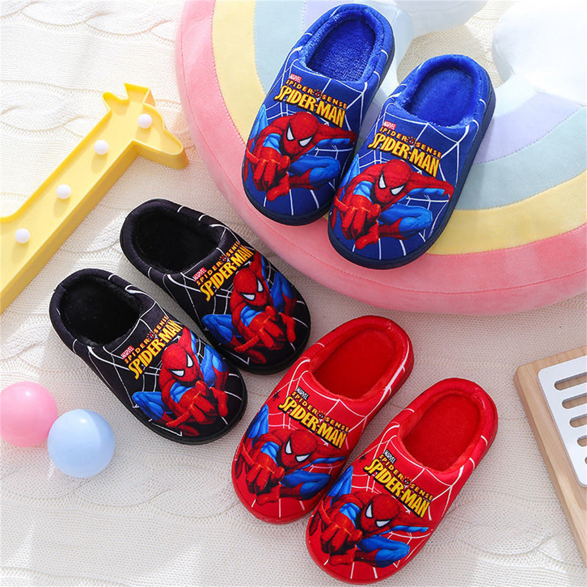 Spider-Man waterproof and non-slip casual cotton slippers for boys