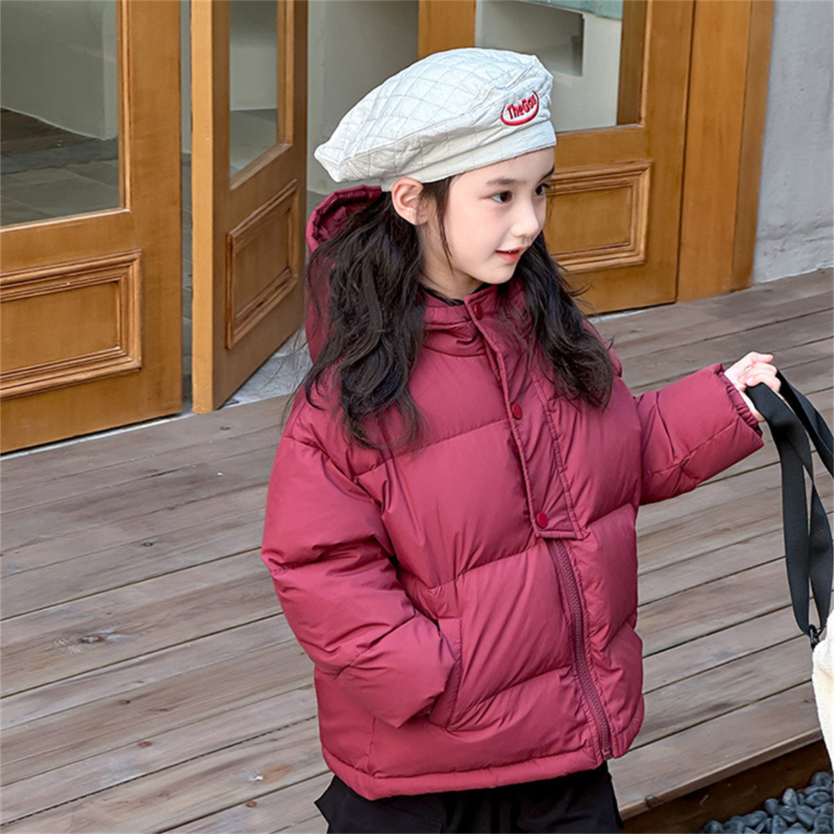 children's winter short down jacket